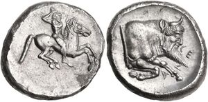 AC 44 - Gela, silver, didrachm, 490-475 BC.jpg