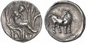 SO 1496 - Gortyna (didrachm) over Cyrene.jpg