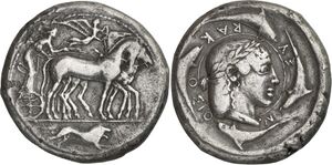 AC 89 - Syracuse, silver, decadrachms (466-465 BCE).jpg