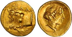 AC 54c - Gela, gold, third litrae (415-405 BCE).jpg