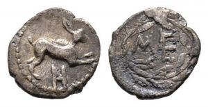 AC 67a - Zancle, silver, hemilitra, 460-426 BC.jpg