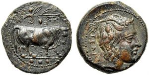 AC 54d - Gela, bronze, triantes (420-405 BCE).jpg