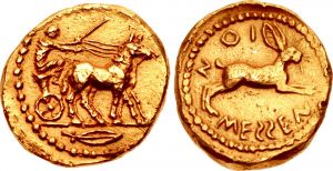 AC 66a - Zancle, gold, double litra, 460-426 BC.jpg