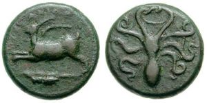 AC 71 - Messana, bronze, tetrantes (407-6-396 BCE).jpg